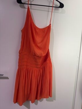 Ramy Brook One-Shoulder Orange Sundress